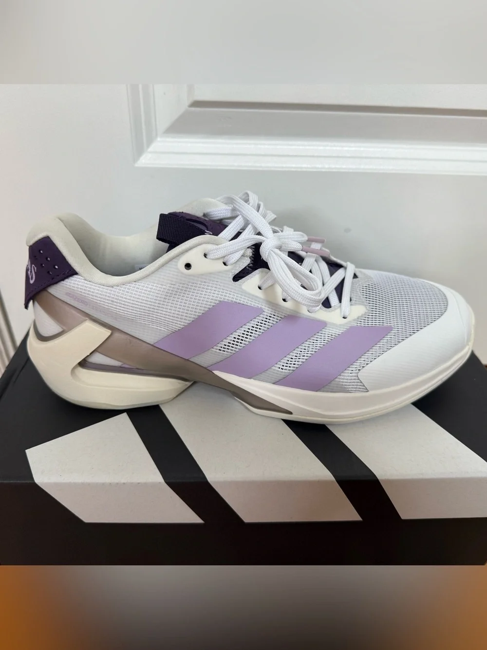 Adidas Adizero Tennis Shoes White Lavender Purple